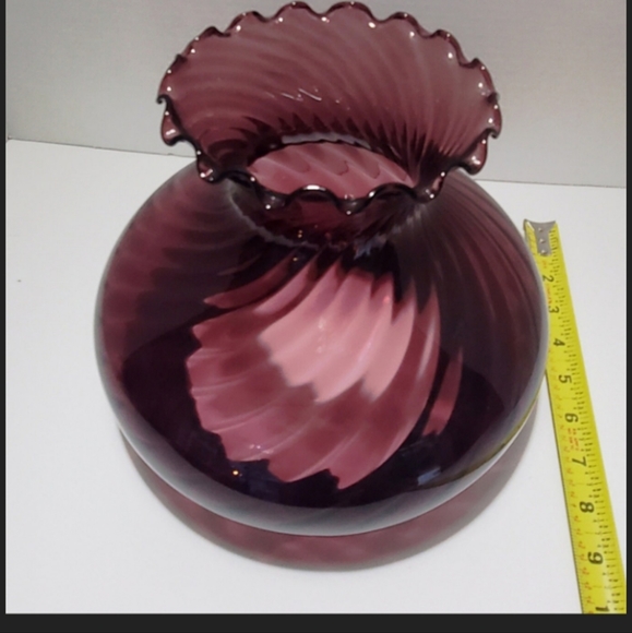 Vintage Amythyst Hurricane Swirl Style Lamp - Picture 9 of 12